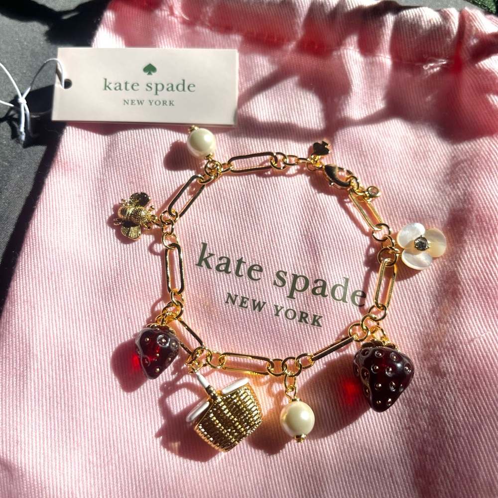 Kate Spade strawberry picnic bracelet new with tag